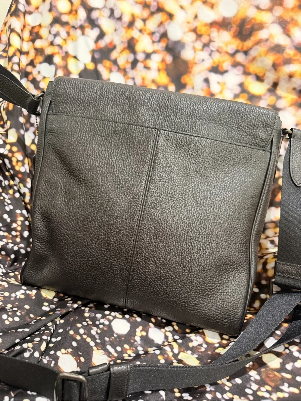 Coach Black Pebbled Leather Men's Messenger Bag